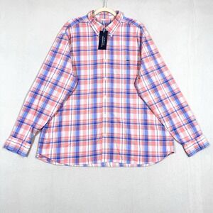 Vineyard Vines Shirt Mens XXL 2XL On The Go Nylon Shirt Tide Blue Plaid OTG‎ NWT
